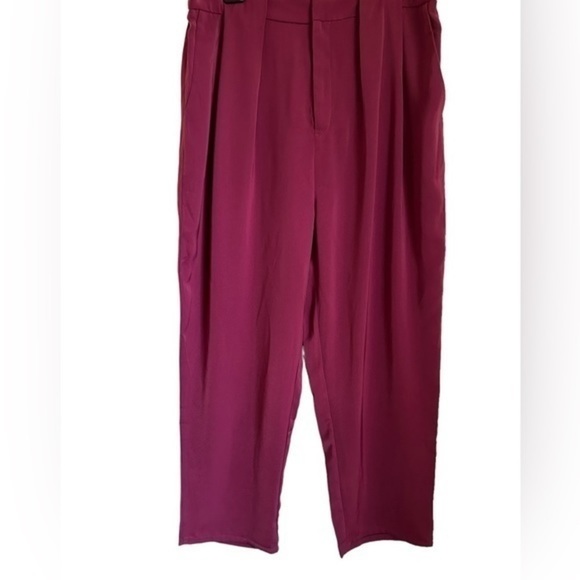 VICI LACEY POCKETED HIGH RISE TROUSERS - PLUM - Picture 5 of 11